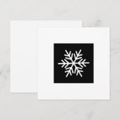 Moderne chique sneeuwvlok op zwarte witte rand feestdagenkaart (Voorkant / Achterkant)