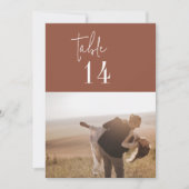 Moderne chique terracotta 5x7" foto tafel nummers (Voorkant)