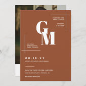 Moderne chique terracotta boho bruiloft QR code fo Kaart (Voorkant / Achterkant)