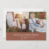 Moderne chique terracotta collage Kerstnieuws Feestdagenkaart (Voorkant)