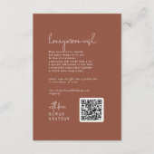 Moderne chique terracotta roest bruiloft huwelijks informatiekaartje (Voorkant)