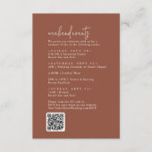 Moderne chique terracotta roest bruiloft weekend e informatiekaartje (Voorkant)