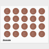 Moderne chique terracotta roest gewoon liefde brui ronde sticker (Vel)