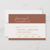 Moderne chique terracotta roest menu keuze RSVP-ka (Voorkant)