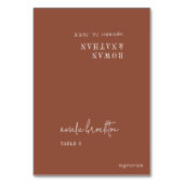 Moderne chique terracotta roest menu plaats kaarte kaart (Voorkant)