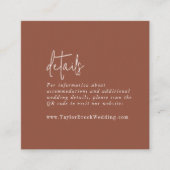 Moderne chique terracotta roest QR code details Informatiekaartje (Voorkant)