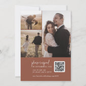 Moderne chique terracotta roest QR code foto bruil Kaart (Achterkant)