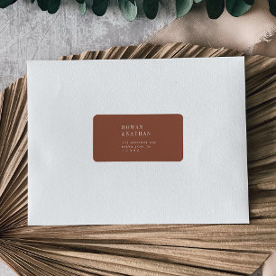 Moderne chique terracotta roest RSVP-Adresetikette Etiket