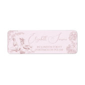 Moderne chique Toile de Jouy picknick bruidsdouche Etiket (Voorkant)