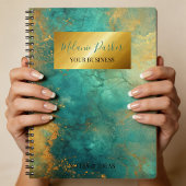 moderne chique turquoise goud waterverf notitieboek