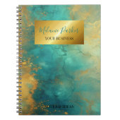 moderne chique turquoise goud waterverf notitieboek (Voorkant)