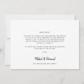 Moderne chique typografie bruiloft dank u kaart (Achterkant)