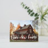 Moderne chique typografie foto bewegende aankondig briefkaart (Staand voorkant)