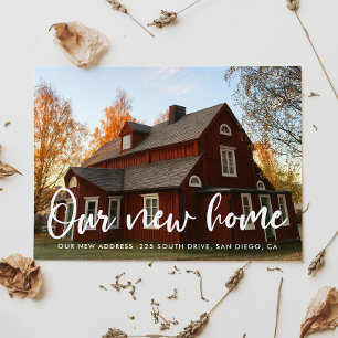 Moderne chique typografie foto verhuisbericht briefkaart