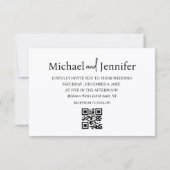 Moderne chique typografie QR code trouwfoto Kaart (Achterkant)