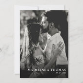 Moderne Chique Typografie Stoffig Blauw Foto Bruil Kaart (Achterkant)