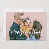 Moderne chique typografie vrolijk alles Foto Feestdagenkaart (Voorkant)