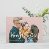 Moderne chique typografie vrolijk alles Foto Feestdagenkaart (Staand voorkant)