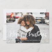 Moderne chique typografie Vrolijke kerstfoto Feestdagenkaart (Voorkant)