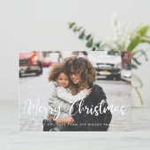 Moderne chique typografie Vrolijke kerstfoto Feestdagenkaart (Staand voorkant)