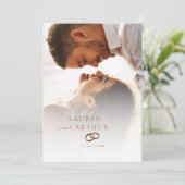 Moderne chique ultra minimale typografie foto brui kaart (Staand voorkant)