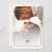 Moderne chique ultra minimale typografie foto brui kaart (Voorkant)