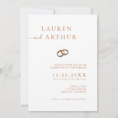 Moderne chique ultra minimale typografie foto brui kaart (Achterkant)