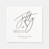 Moderne Chique Vijftig & FABULOUS Kalligrafie Verj Servet (Voorkant)