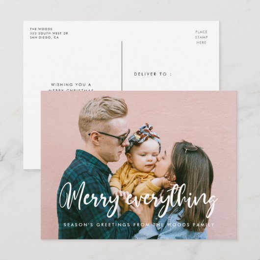 Moderne chique Vrolijk alles Vakantiefoto Briefkaart (Voorkant / Achterkant)