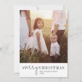 Moderne chique vrolijke kerst foto feestdagenkaart (Voorkant)