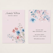 Moderne chique Waterverf bloemenoorbel display kaa Visitekaartje (Voorkant /achterkant)