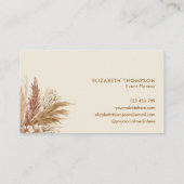 Moderne chique Waterverf Floral Boho Visitekaartje (Achterkant)