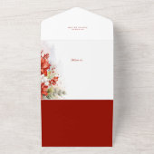 Moderne chique Waterverf kerst botanische foto All In One Uitnodiging (Buitenkant)