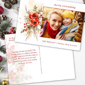 Moderne chique Waterverf kerst botanische foto Feestdagenkaart