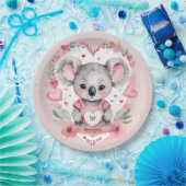 Moderne chique Waterverf Koala Roze Verjaardagsfee Papieren Bordje (Feest)
