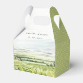 Moderne chique Waterverf wijngaard Landschap Bruil Bedankdoosjes (Voorkant Zijde)