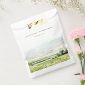 Moderne chique Waterverf wijngaard Landschap Bruil Bedankzakje (Gezegeld)