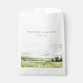 Moderne chique Waterverf wijngaard Landschap Bruil Bedankzakje (Voorkant)