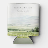 Moderne chique Waterverf wijngaard Landschap Bruil Blikjeskoeler (Voorkant)