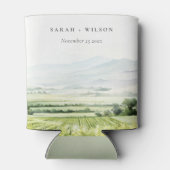 Moderne chique Waterverf wijngaard Landschap Bruil Blikjeskoeler (Achterkant)