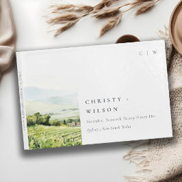 Moderne chique Waterverf wijngaard Landschap Bruil Gastenboek