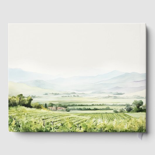 Moderne chique Waterverf wijngaard Landschap Bruil Gastenboek