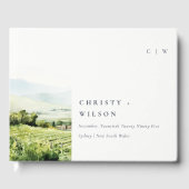 Moderne chique Waterverf wijngaard Landschap Bruil Gastenboek (Voorkant)