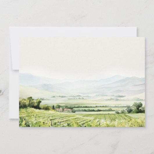 Moderne chique Waterverf wijngaard Landschap Bruil Kaart (Achterkant)