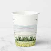 Moderne chique Waterverf wijngaard Landschap Bruil Papieren Bekers (Links)