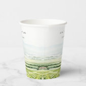 Moderne chique Waterverf wijngaard Landschap Bruil Papieren Bekers (Rechts)