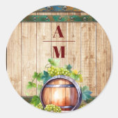 Moderne chique Waterverf wijngaard Landschap Bruil Ronde Sticker (Voorkant)