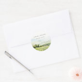 Moderne chique Waterverf wijngaard Landschap Bruil Ronde Sticker (Envelop)