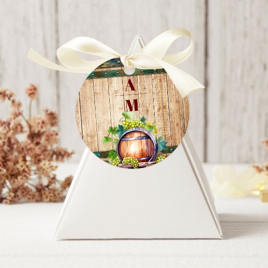 Moderne chique Waterverf wijngaard Landschap Bruil Ronde Sticker