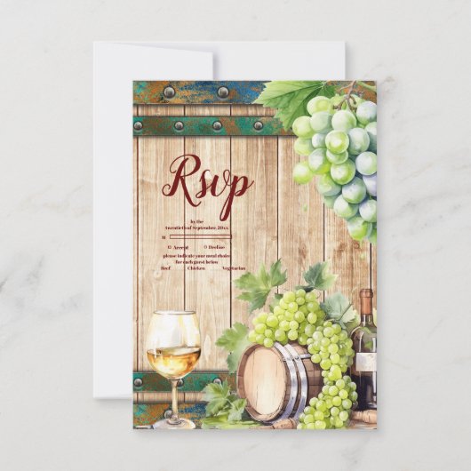 Moderne chique Waterverf wijngaard Landschap Bruil RSVP Kaartje (Voorkant)